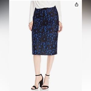 NWT Tracy Reese Blue W/Lace, Below Knee Skirt size 8